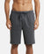 Super Combed Cotton Straight Fit Shorts with Side Pockets - Charcoal Melange-1