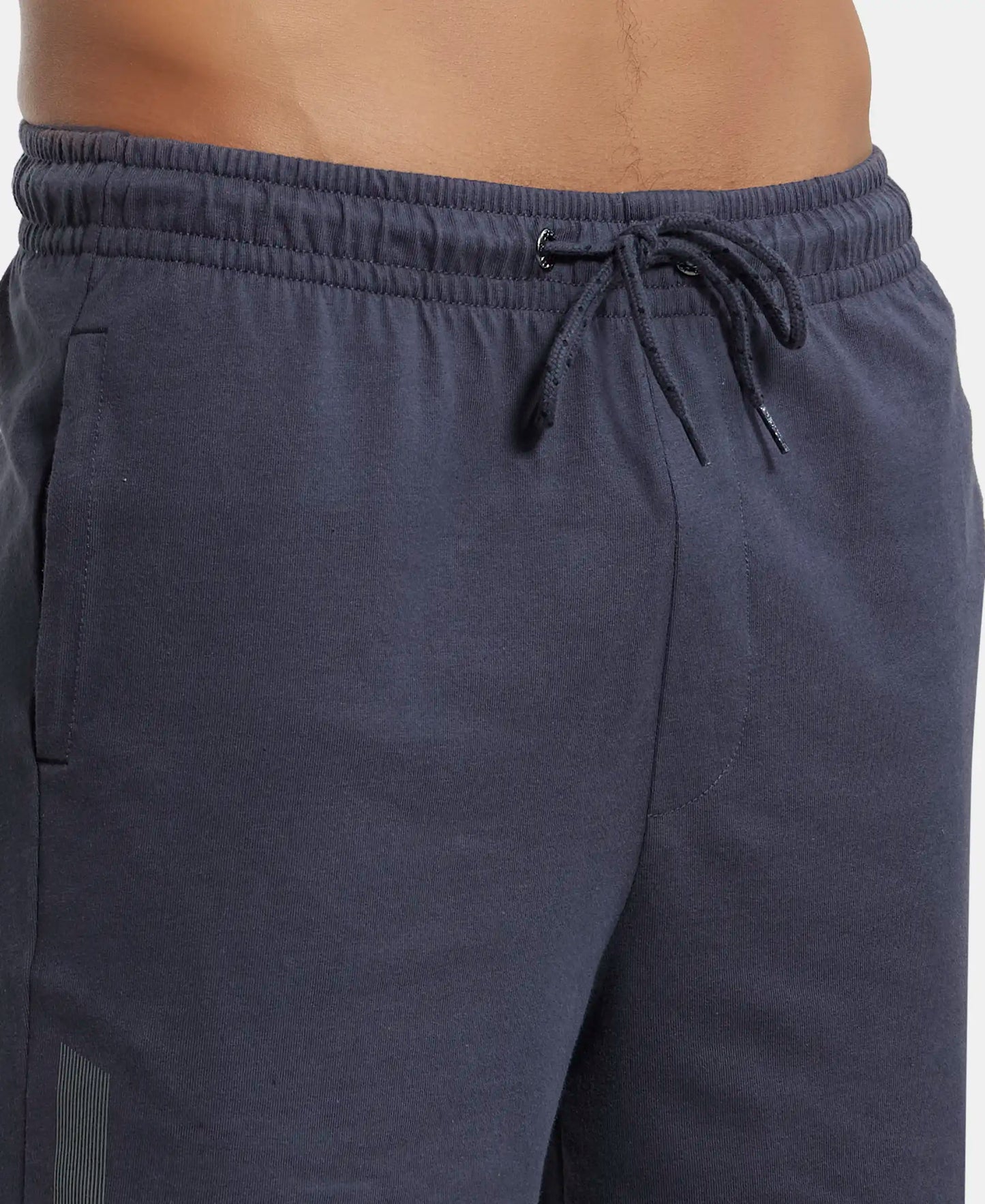Super Combed Cotton Straight Fit Shorts with Side Pockets - Graphite-6