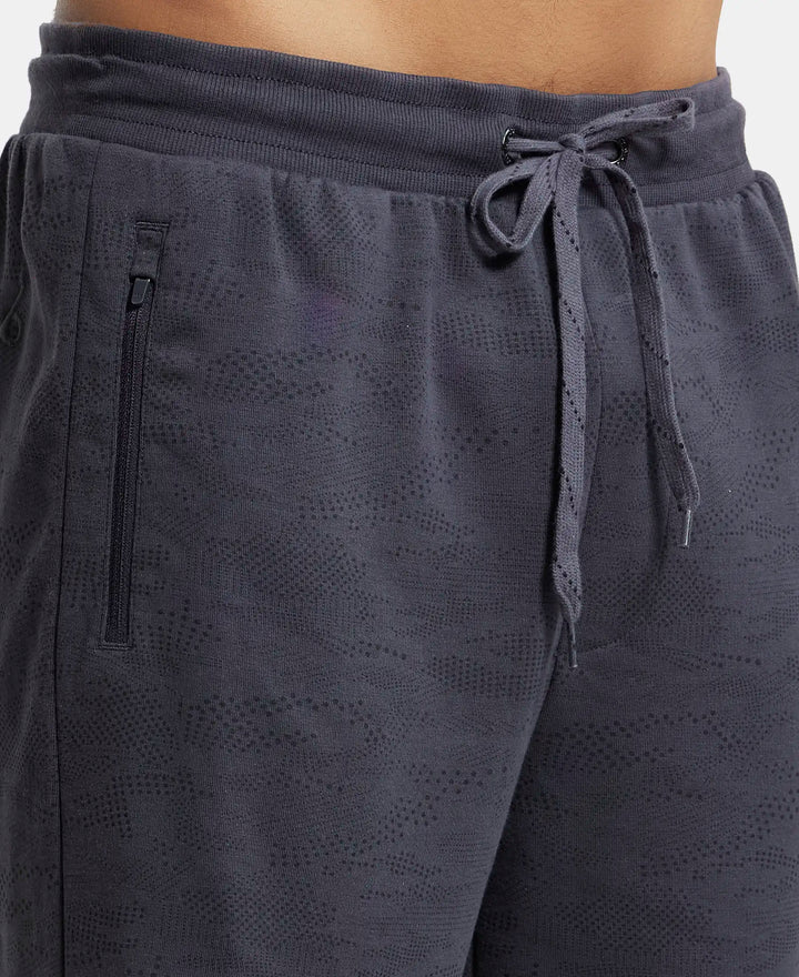 Super Combed Cotton Rich Straight Fit Shorts with Zipper Pockets - Graphite Prints-6