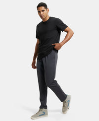 Super Combed Cotton Blend Slim Fit Trackpant with Zipper Media Pocket - Graphite-6