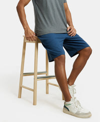 Super Combed Cotton Rich Mesh Elastane Stretch Regular Fit Shorts with Side Pockets - Insignia Blue-5