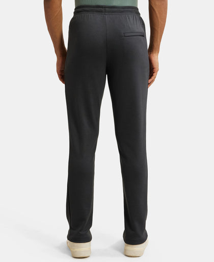 Super Combed Cotton Rich Pique Slim Fit Trackpant with Side Zipper Pockets - Graphite-3