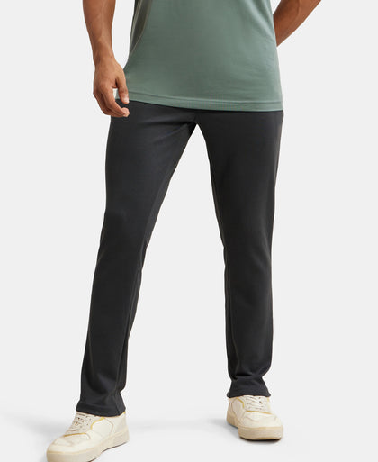 Super Combed Cotton Rich Pique Slim Fit Trackpant with Side Zipper Pockets - Graphite-5