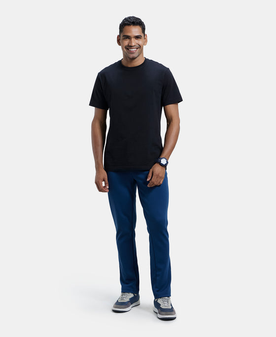 Super Combed Cotton Rich Pique Slim Fit Trackpant with Side Zipper Pockets - Insignia Blue-6