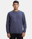 Super Combed Cotton Rich Pique Sweatshirt with Ribbed Cuffs - Odyssey grey-1