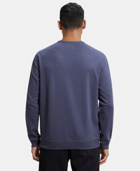 Super Combed Cotton Rich Pique Sweatshirt with Ribbed Cuffs - Odyssey grey-3