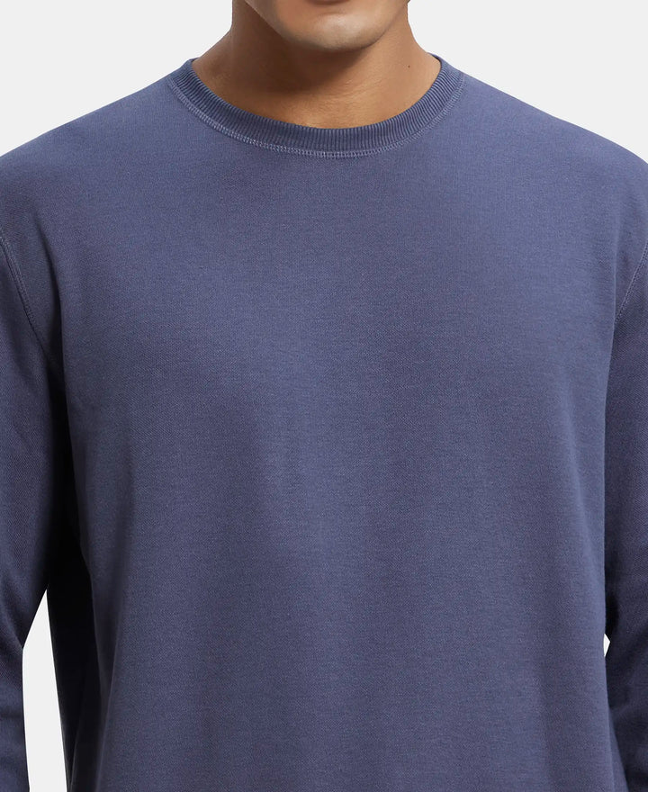 Super Combed Cotton Rich Pique Sweatshirt with Ribbed Cuffs - Odyssey grey-6