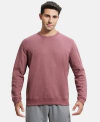 Super Combed Cotton Rich Pique Sweatshirt with Ribbed Cuffs - Wide Ginger-1