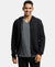 Super Combed Cotton Rich Pique Hoodie Jacket with Ribbed Cuffs - Black-1