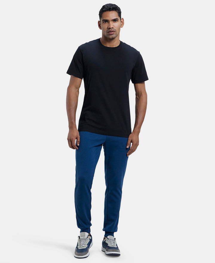 Super Combed Cotton Rich Slim Fit Jogger with Zipper Pockets - Insignia Blue & Navy-4
