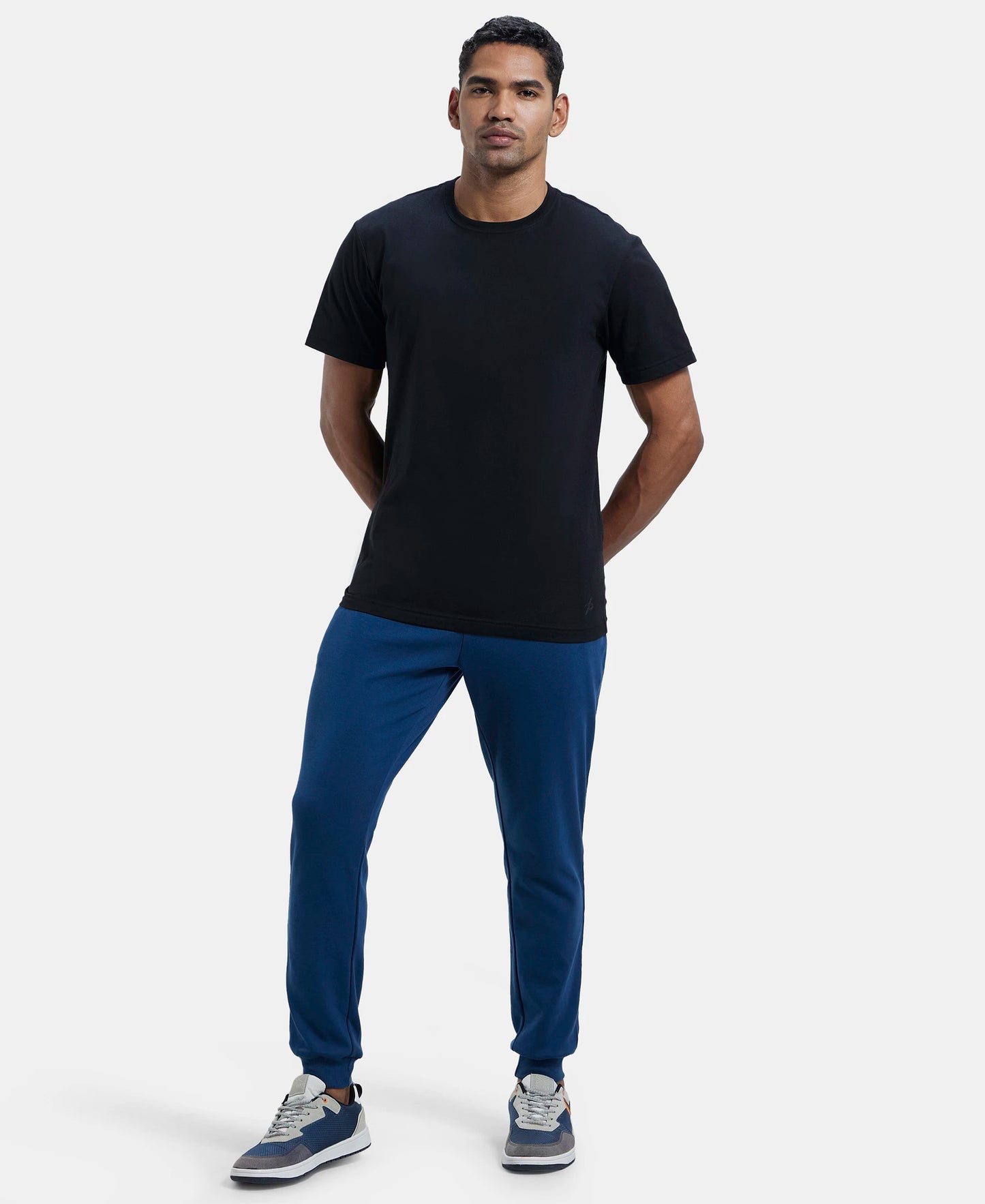 Super Combed Cotton Rich Slim Fit Jogger with Zipper Pockets - Insignia Blue & Navy-6