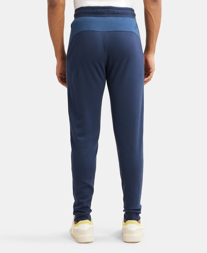 Super Combed Cotton Rich Slim Fit Jogger with Zipper Pockets - Navy-3