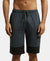 Super Combed Cotton Rich Regular Fit Shorts with Breathable Mesh - True Black Melange-1