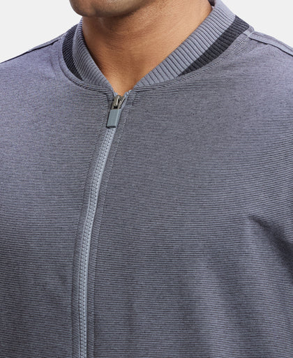 Super Combed Cotton Rich Fleece Jacket With StayWarm Technology - Performance Grey / Charcoal Melange-7