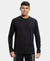 Super Combed Cotton Rich Solid Round Neck Full Sleeve T-Shirt - Black-1