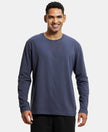 Super Combed Cotton Rich Solid Round Neck Full Sleeve T-Shirt - Odyssey grey-1
