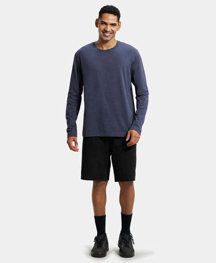 Super Combed Cotton Rich Solid Round Neck Full Sleeve T-Shirt - Odyssey grey-4