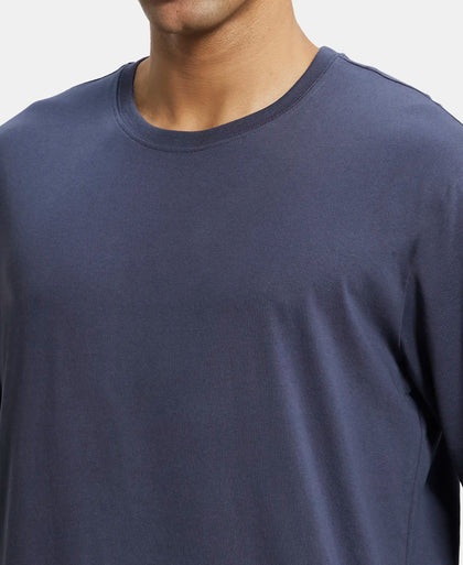 Super Combed Cotton Rich Solid Round Neck Full Sleeve T-Shirt - Odyssey grey-6