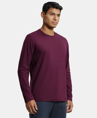 Super Combed Cotton Rich Solid Round Neck Full Sleeve T-Shirt - Wine Tasting-2