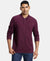 Super Combed Cotton Rich Pique Fabric Solid Full Sleeve Polo T-Shirt with Ribbed Cuffs - Wine Tasting-1