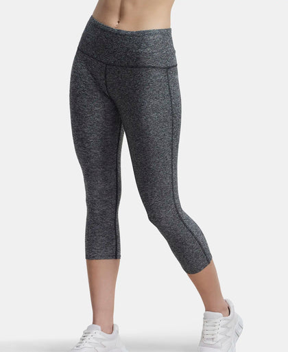 Tactel Microfiber Elastane Slim Fit Capri - Black Melange-5