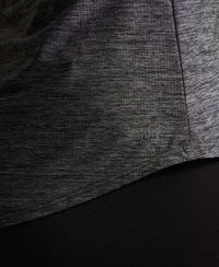 Tactel Microfiber Elastane Relaxed Fit Solid Curved Hem Styled Half Sleeve T-Shirt - Black Melange-8