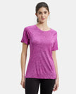 Micro Modal Cotton Relaxed Fit Printed Round Neck Half Sleeve T-Shirt - Lavender Scent-1