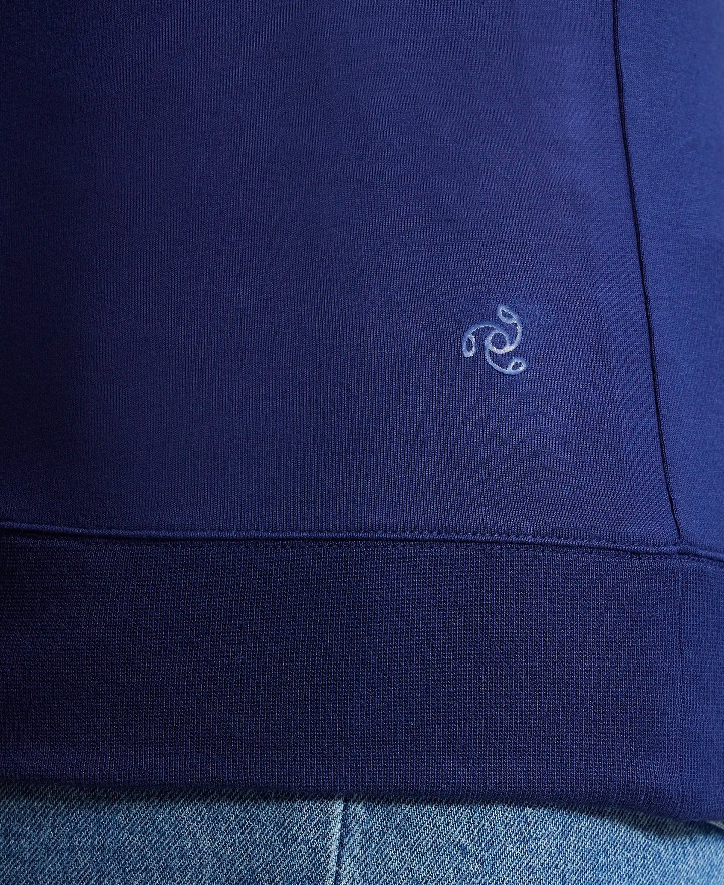 Super Combed Cotton Viscose Elastane Regular Fit Solid Round Neck Three Quarter Sleeve T-Shirt - Medieval Blue-7