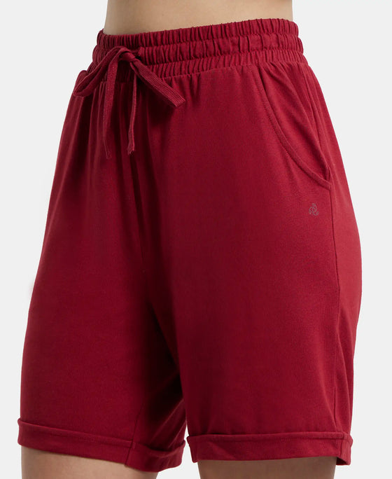 Super Combed Cotton Rich Regular Fit Shorts with Side Pockets - Biking Red-7