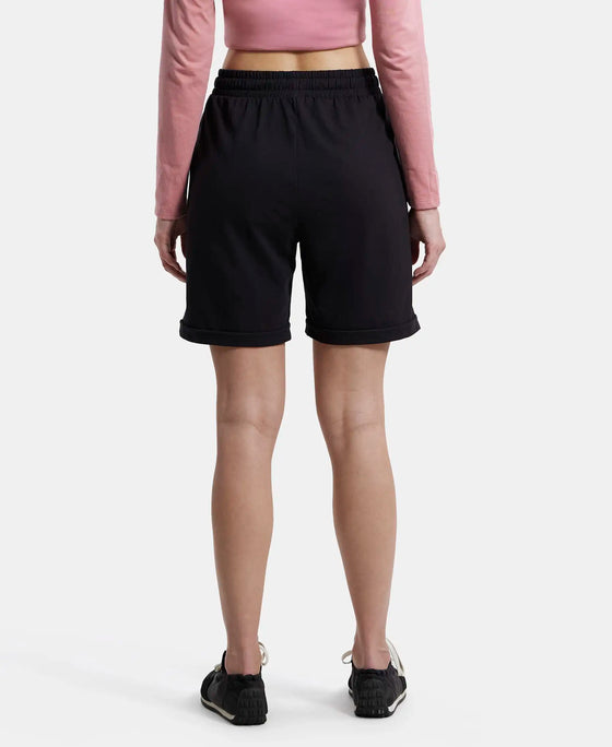 Super Combed Cotton Rich Regular Fit Shorts with Side Pockets - Black-3