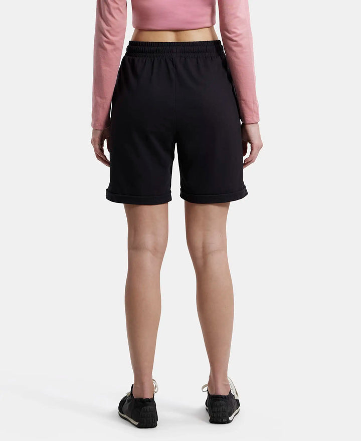 Super Combed Cotton Rich Regular Fit Shorts with Side Pockets - Black-3