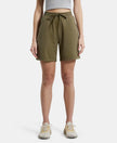 Super Combed Cotton Rich Regular Fit Shorts with Side Pockets - Burnt Olive-1