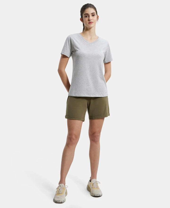 Super Combed Cotton Rich Regular Fit Shorts with Side Pockets - Burnt Olive-4