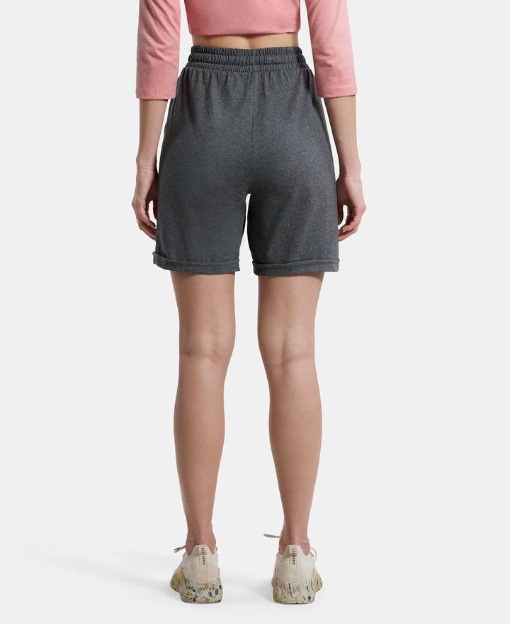 Super Combed Cotton Rich Regular Fit Shorts with Side Pockets - Charcoal Melange-3