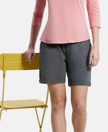 Super Combed Cotton Rich Regular Fit Shorts with Side Pockets - Charcoal Melange-5