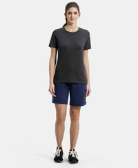 Super Combed Cotton Rich Regular Fit Shorts with Side Pockets - Ink Blue Melange-4