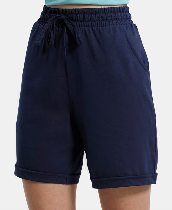 Super Combed Cotton Rich Regular Fit Shorts with Side Pockets - Navy Blazer-7