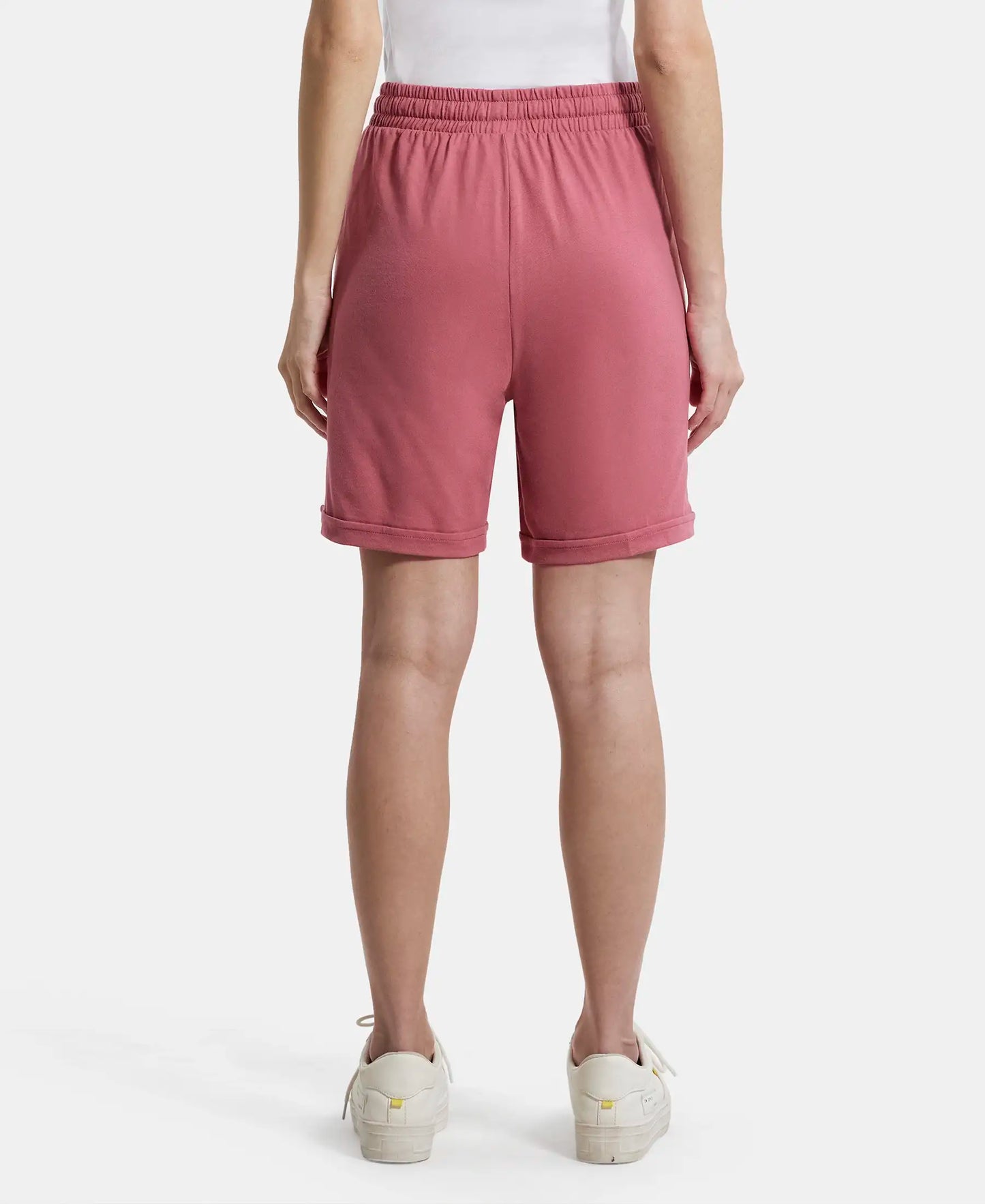 Super Combed Cotton Rich Regular Fit Shorts with Side Pockets - Rose Wine-3