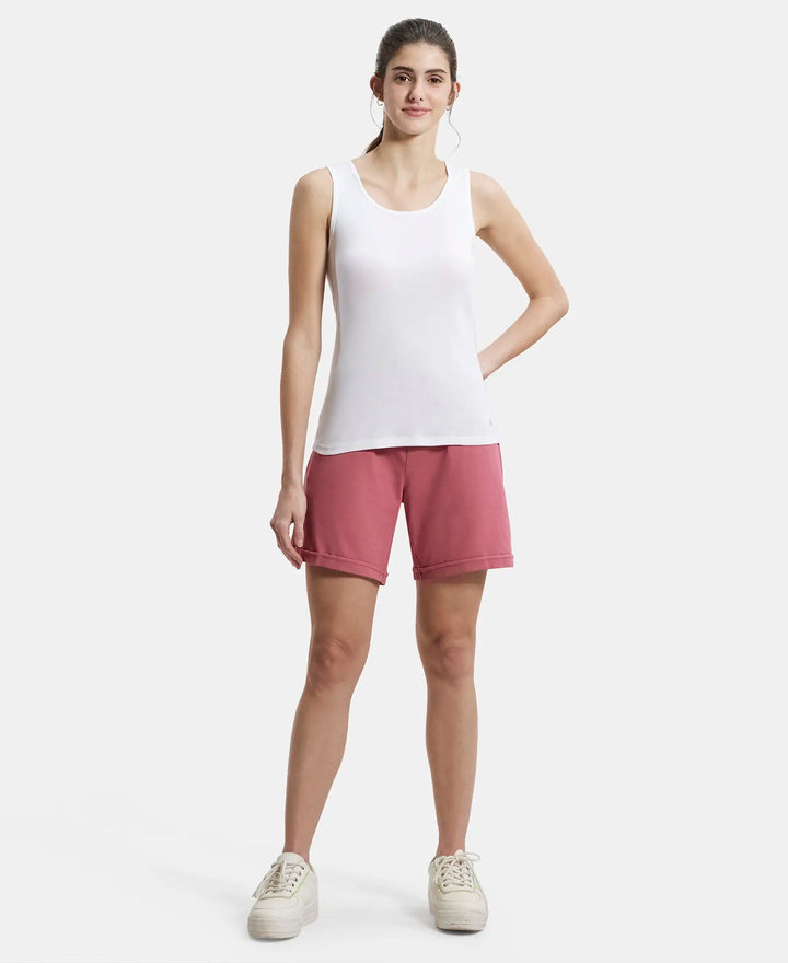 Super Combed Cotton Rich Regular Fit Shorts with Side Pockets - Rose Wine-4