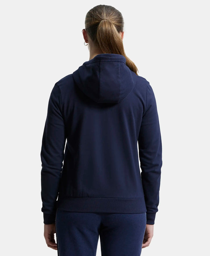 Super Combed Cotton French Terry Fabric Hoodie Jacket with Side Pockets - Navy Blazer-3