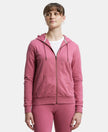 Super Combed Cotton French Terry Fabric Hoodie Jacket with Side Pockets - Rose Wine-1