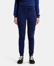 Super Combed Cotton Elastane Slim Fit Joggers With Side Pockets - Imperial Blue Melange-1
