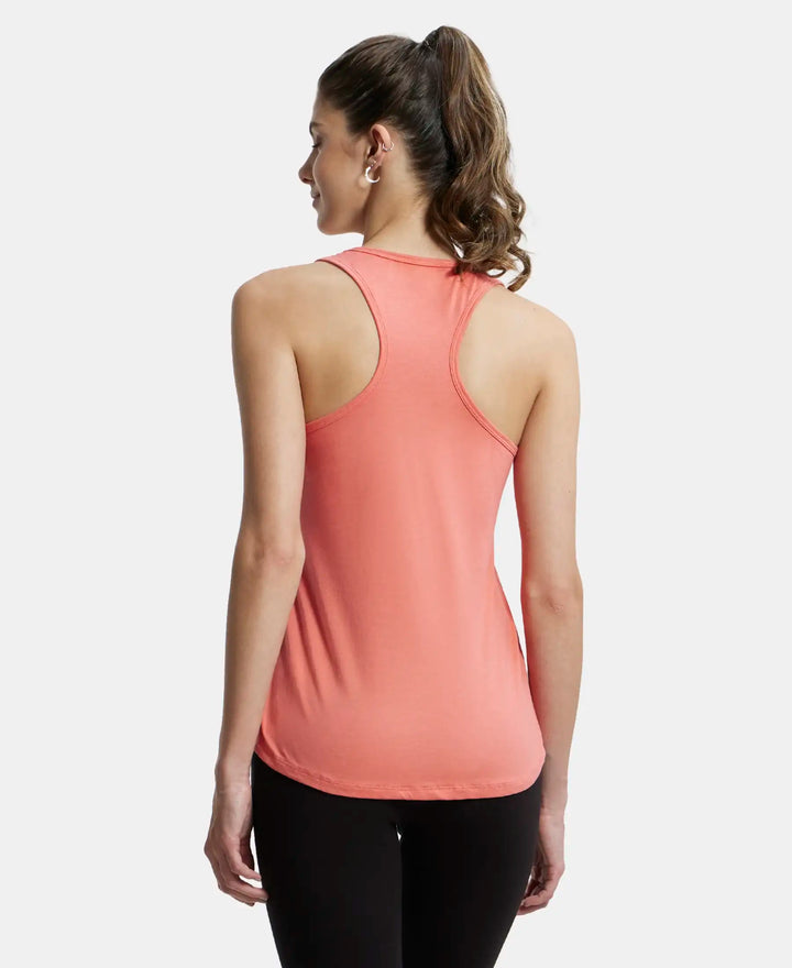 Super Combed Cotton Graphic Printed Racerback Styled Tank Top - Blush Pink-3