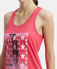 Super Combed Cotton Graphic Printed Racerback Styled Tank Top - Ruby-6