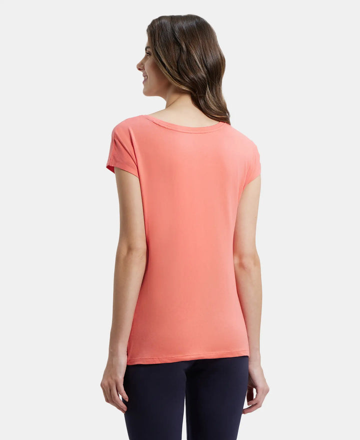 Super Combed Cotton Relaxed Fit Graphic Printed Round Neck Half Sleeve T-Shirt  - Blush Pink-3