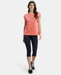 Super Combed Cotton Relaxed Fit Graphic Printed Round Neck Half Sleeve T-Shirt  - Blush Pink-4