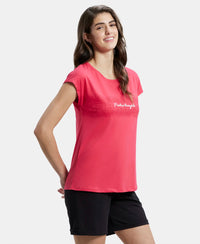 Super Combed Cotton Relaxed Fit Graphic Printed Round Neck Half Sleeve T-Shirt  - Ruby-2