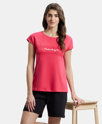 Super Combed Cotton Relaxed Fit Graphic Printed Round Neck Half Sleeve T-Shirt  - Ruby-5