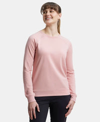 Super Combed Cotton Rich French Terry Fabric Solid Sweatshirt with Raglan Sleeve Styling - Blush-1