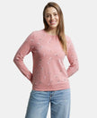 Super Combed Cotton Elastane Stretch French Terry Fabric Printed Sweatshirt with Ribbed Cuffs - Brandied Apricot-1